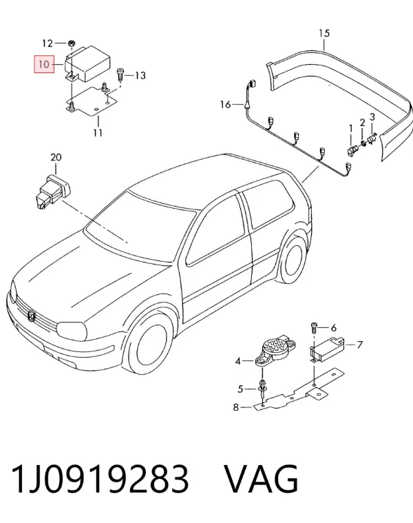 Модуль управления парктроником 1J0919283 VAG