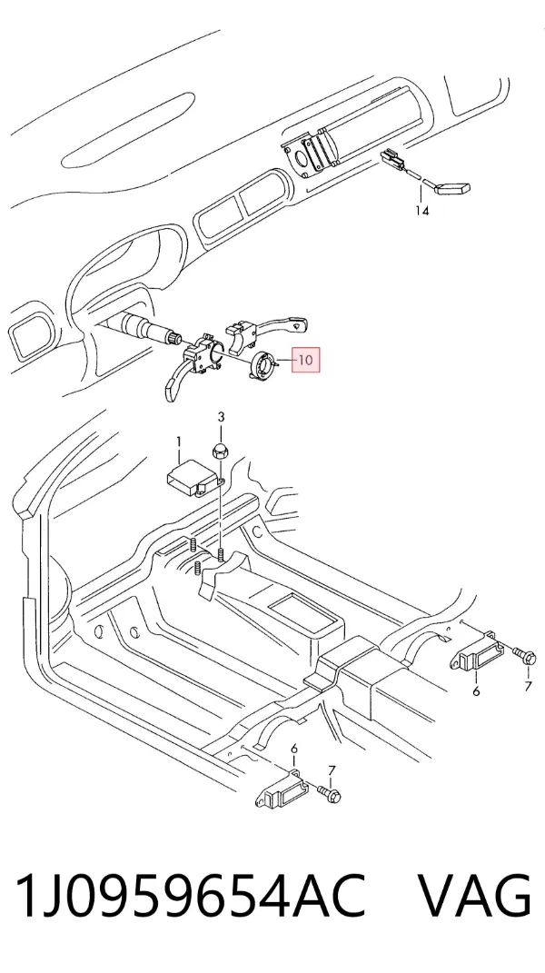 Шлейф руля 1J0959654AC VAG