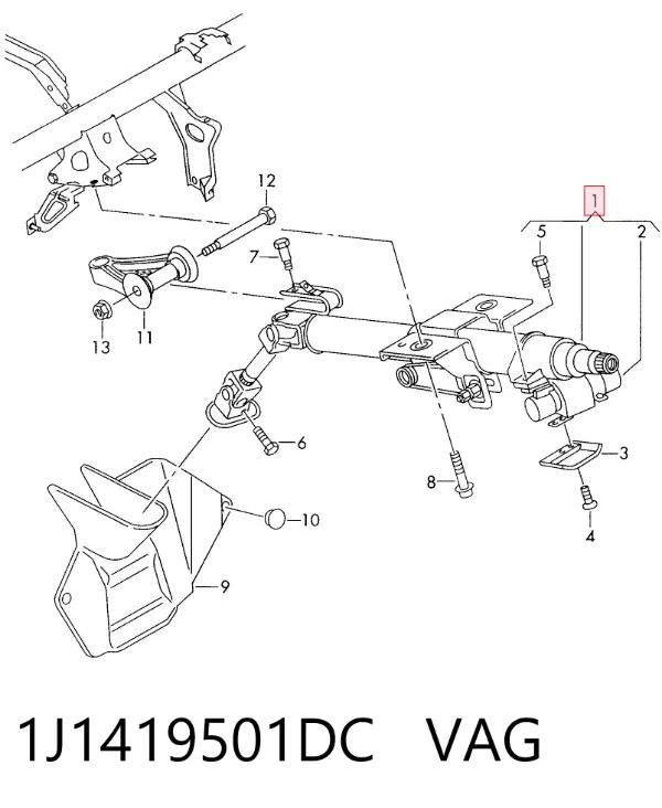 Рулевая колонка 1J1419501DC VAG