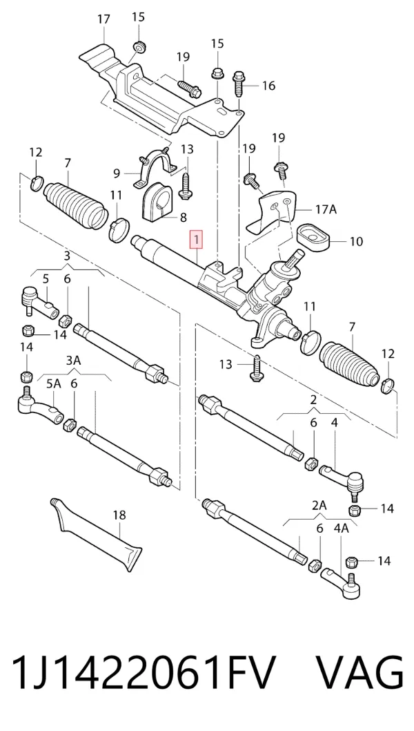 Рулевая рейка 1J1422061FV VAG