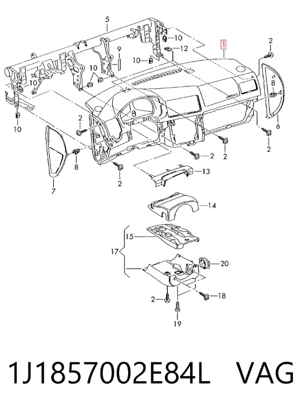 Торпедо 1J1857002E84L VAG