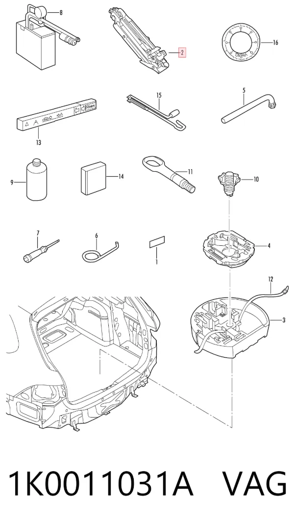 Домкрат 1K0011031A VAG
