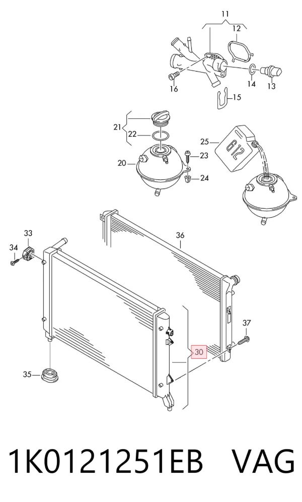 Радиатор 1K0121251EB VAG