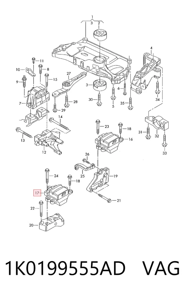 Левая подушка двигателя Volkswagen Golf V