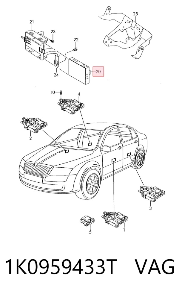 Блок комфорта 1K0959433T VAG