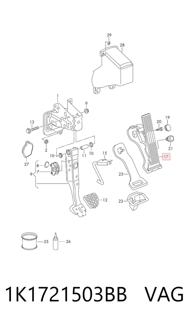 Педаль газа 1K1721503BB VAG