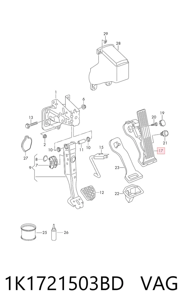 Педаль газа 1K1721503BD VAG