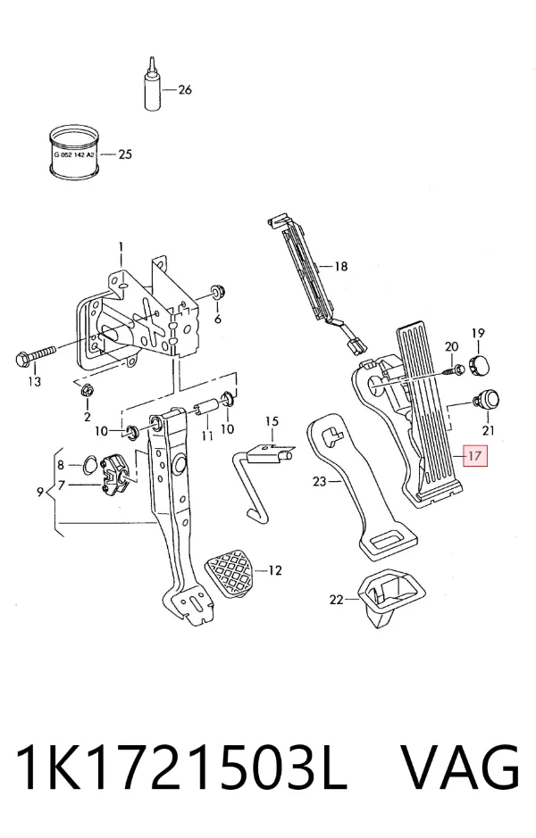 Педаль газа 1K1721503L VAG