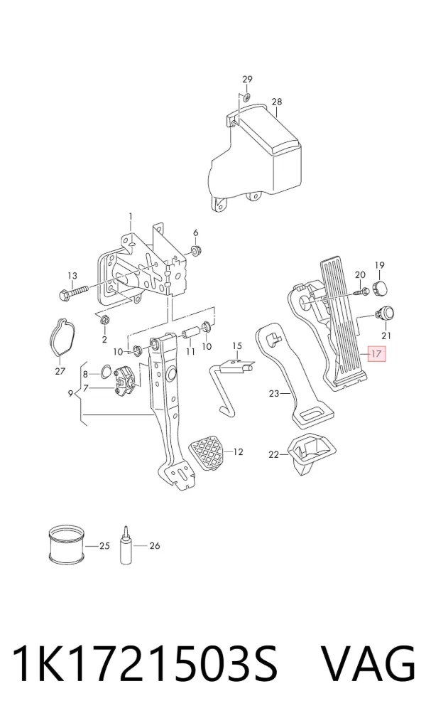 Педаль газа 1K1721503S VAG