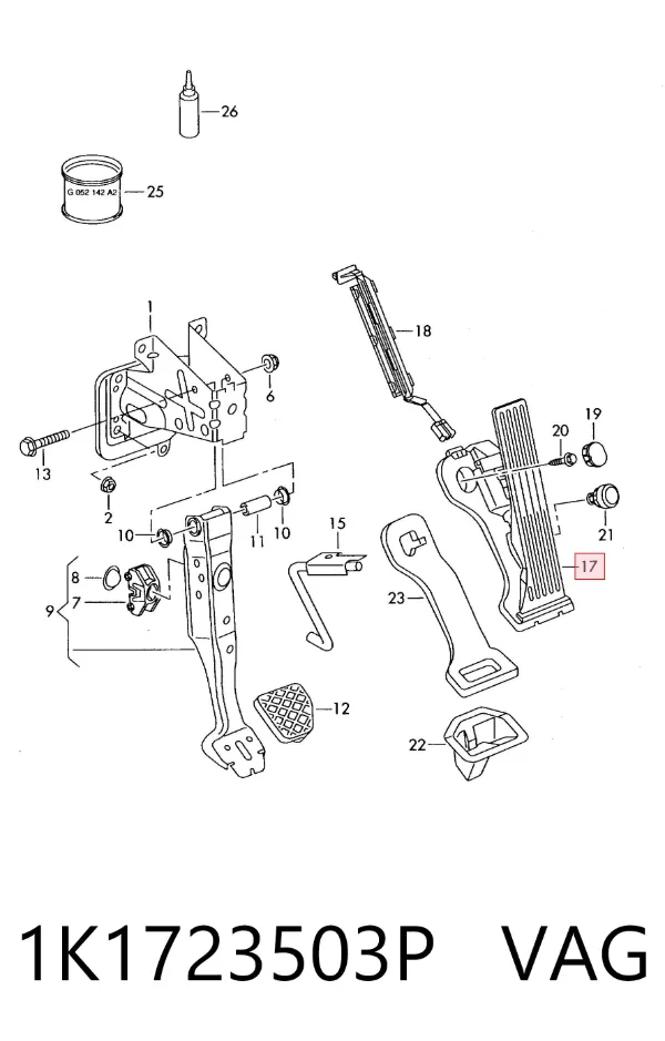 Педаль газа 1K1723503P VAG