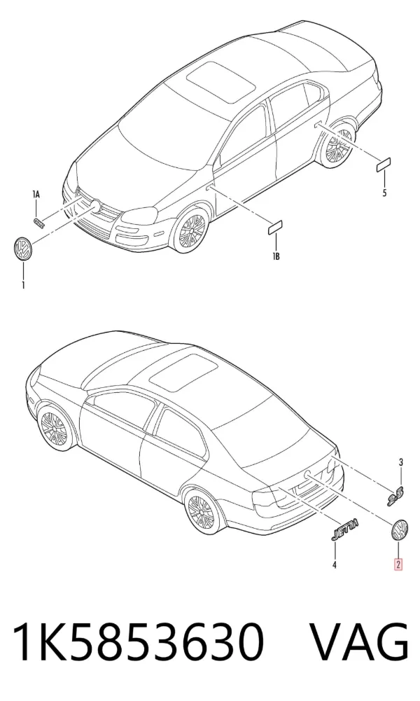 Эмблема крышки багажника Volkswagen Jetta V