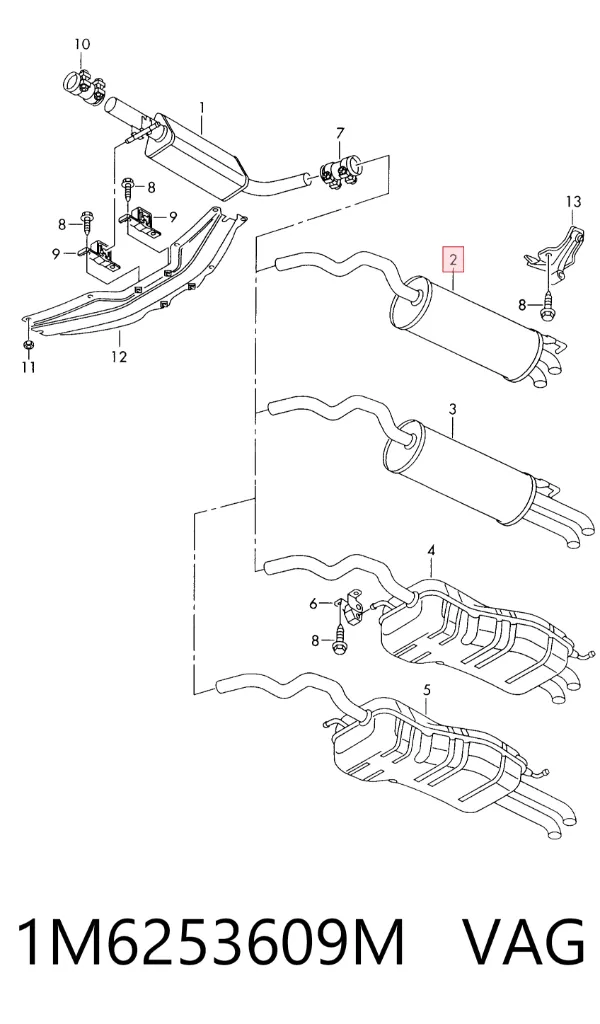Глушитель задний 1M6253609M VAG