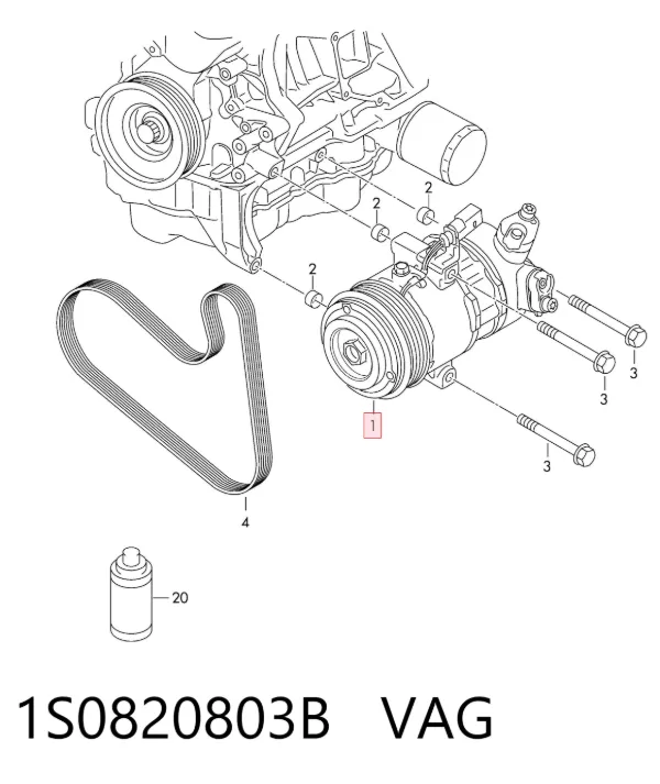 Компрессор кондиционера 1S0820803B VAG