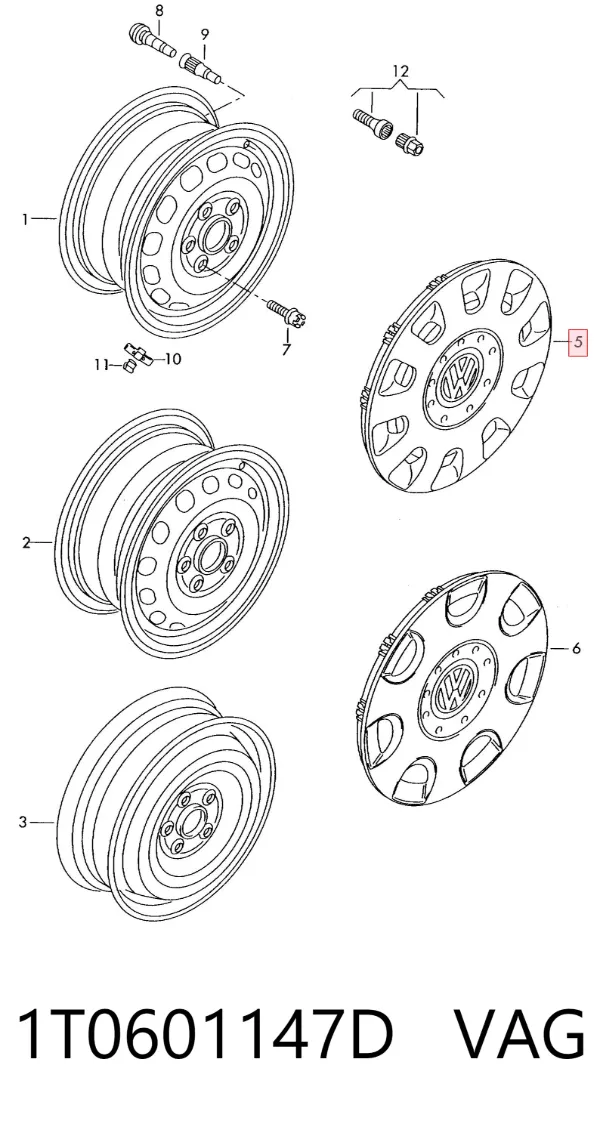 Колпаки 1T0601147D VAG