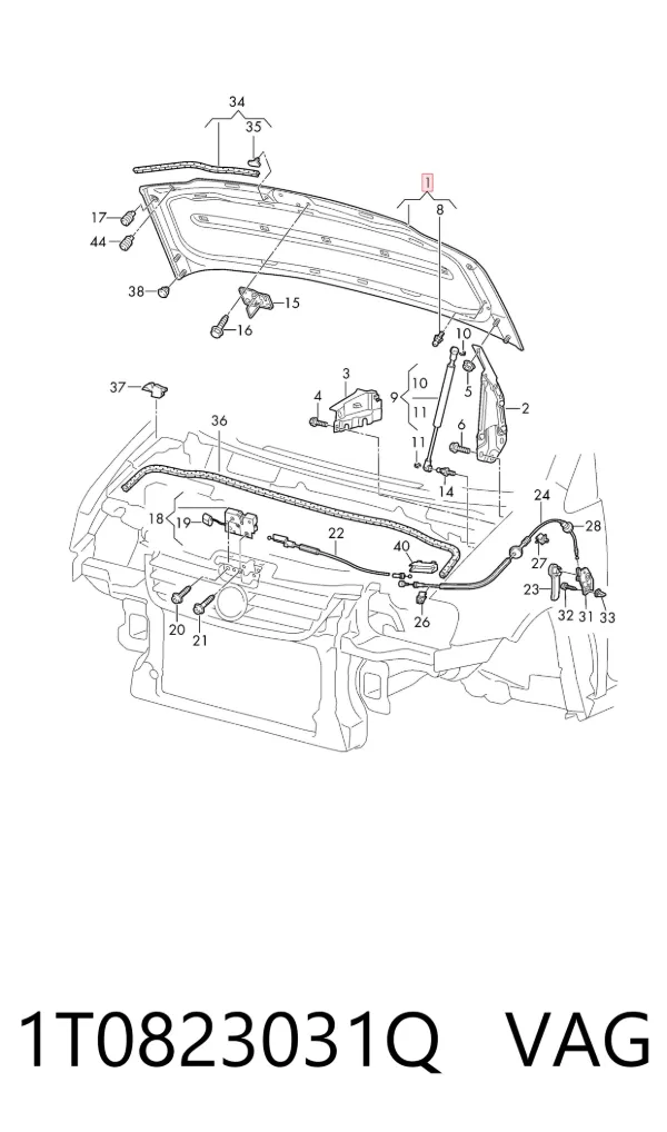 Капот 1T0823031Q VAG
