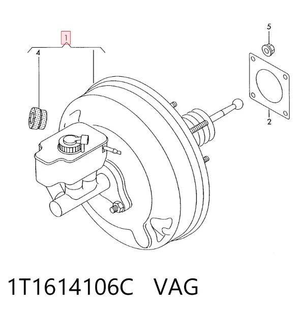 Усилитель тормозов 1T1614106C VAG