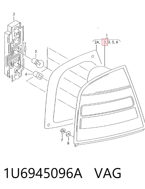 Задний фонарь 1U6945096A VAG