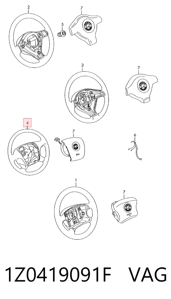 Руль 1Z0419091F VAG
