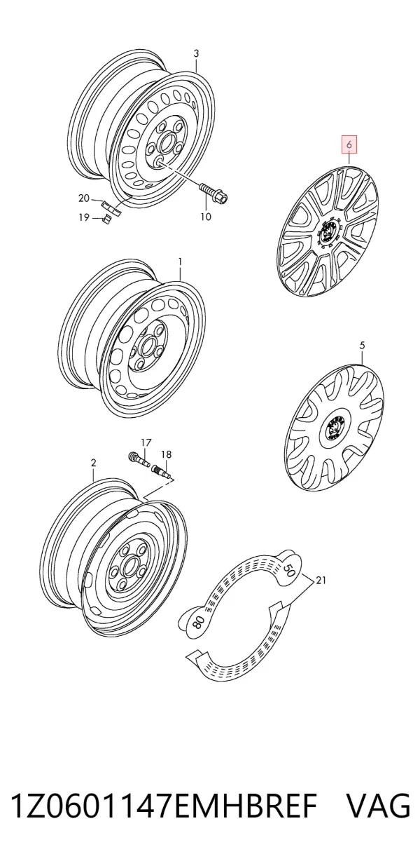 Колпаки 1Z0601147EMHBREF VAG