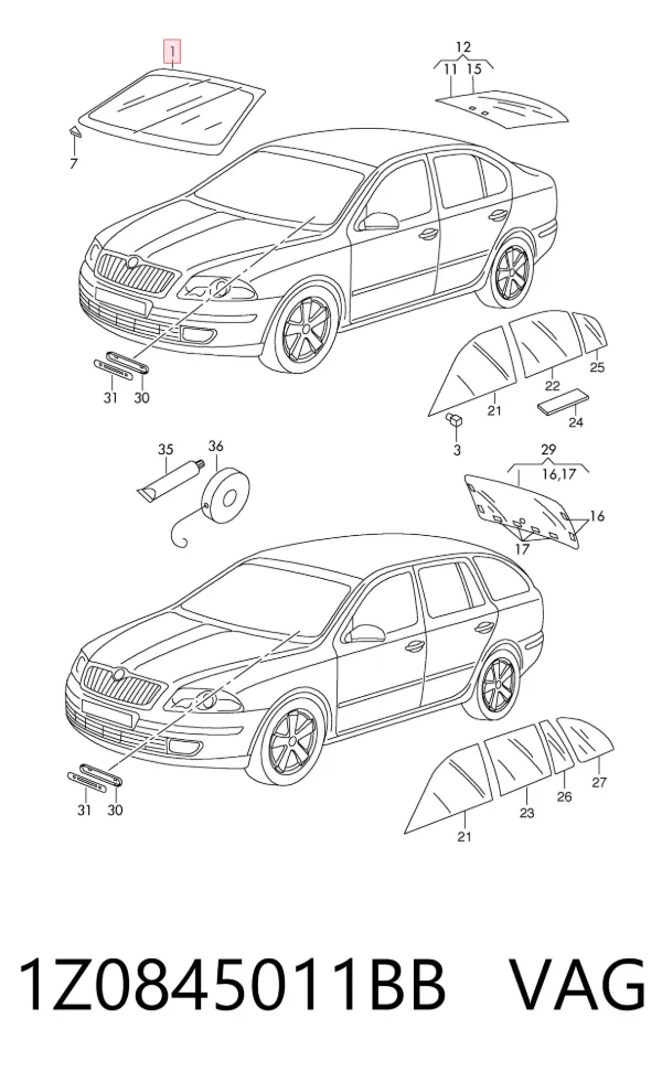 Лобовое стекло AB26525A Pilkington