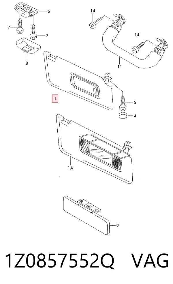 Солнцезащитный козырек 1Z0857552Q VAG