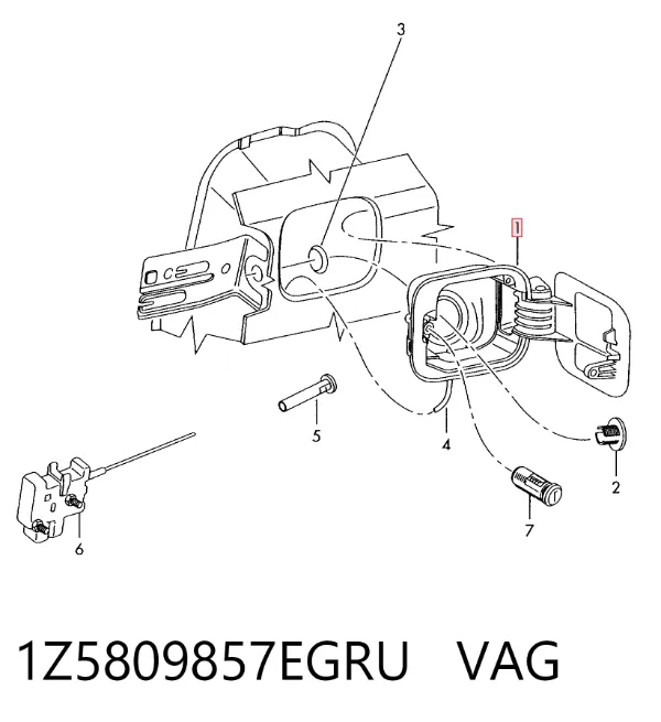 Лючок бензобака 1Z5809857EGRU VAG