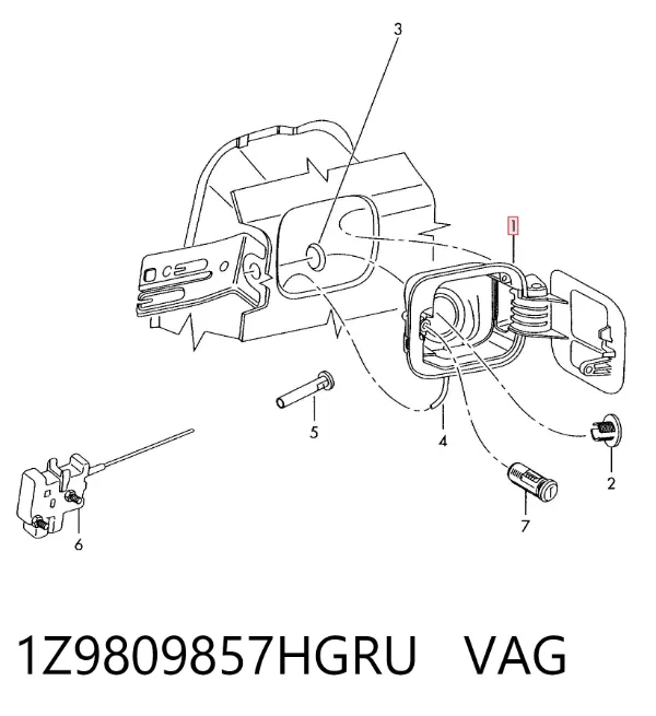 Лючок бензобака 1Z9809857HGRU VAG