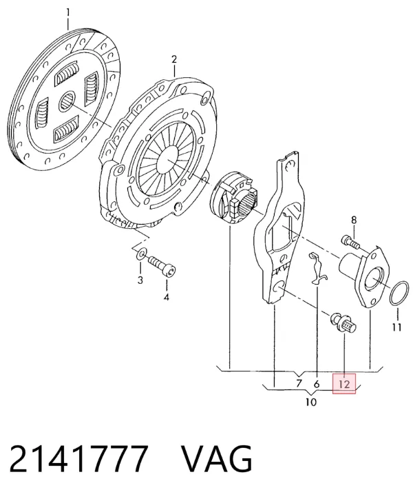 Болт крепления корзины сцепления 2141777 VAG