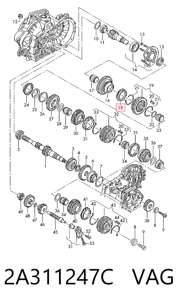 Кольцо синхронизатора 2A311247C VAG