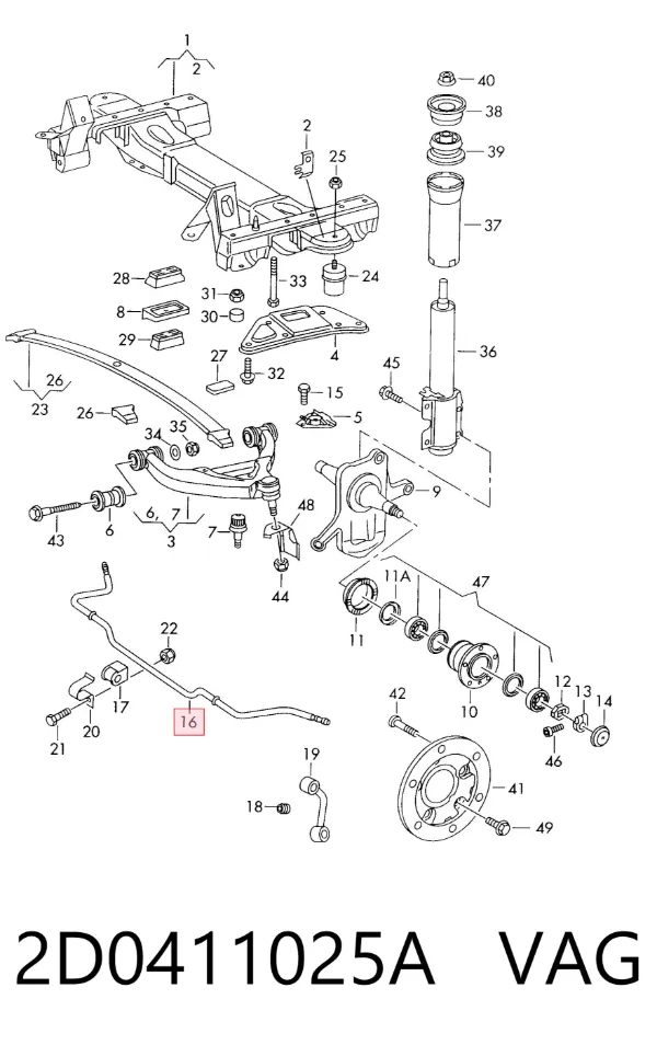 Передний стабилизатор Volkswagen LT 28-46 II