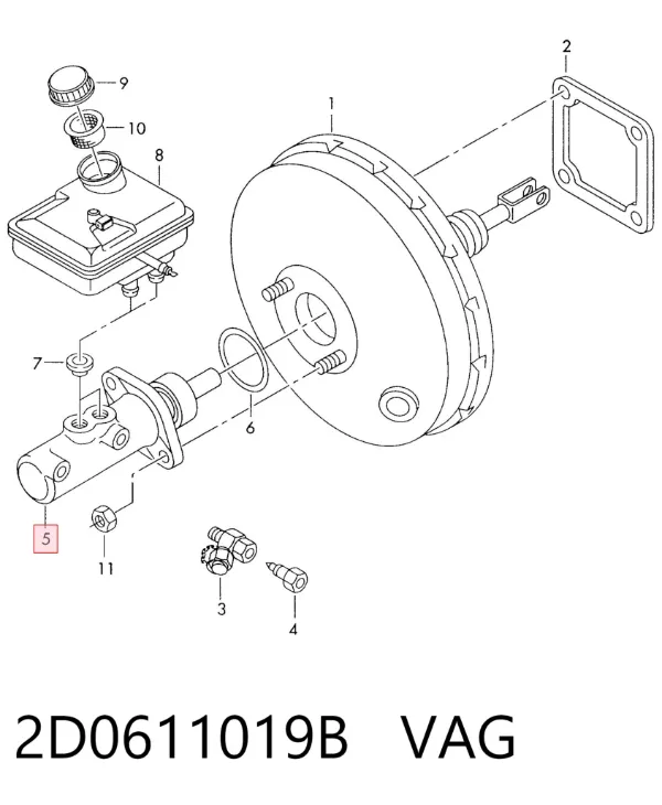 Главный тормозной цилиндр 2D0611019B VAG