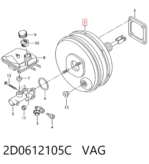 Усилитель тормозов 2D0612105C VAG