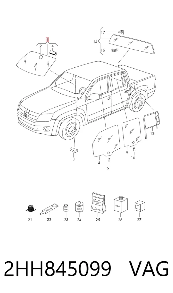 Лобовое стекло 2HH845099 VAG