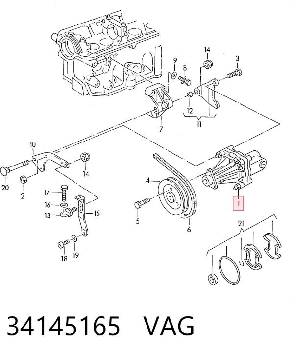 Насос ГУР 34145165 VAG