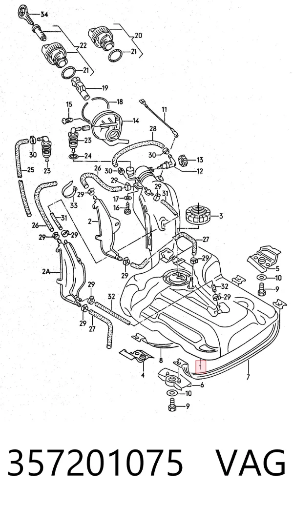 Бензобак Volkswagen Passat B3, B4