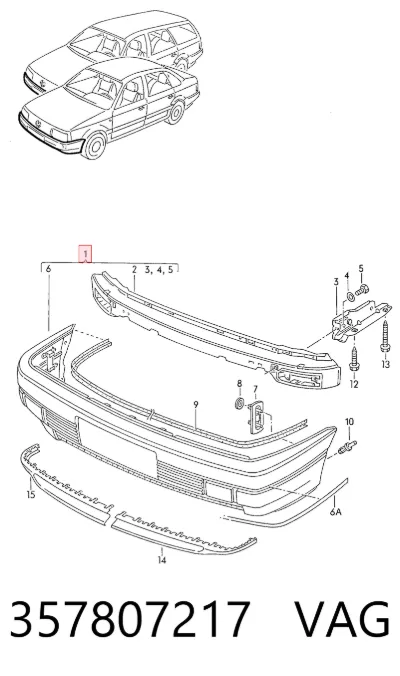 Бампер передний VAG 357807217