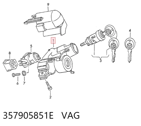 Замок зажигания 357905851E VAG