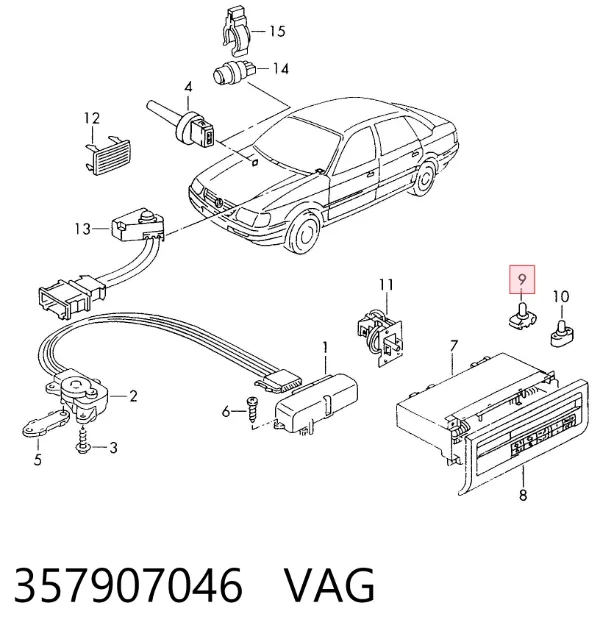 Блок управления кондиционером 357907046 VAG