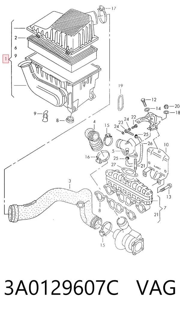 Корпус фильтра 3A0129607C VAG