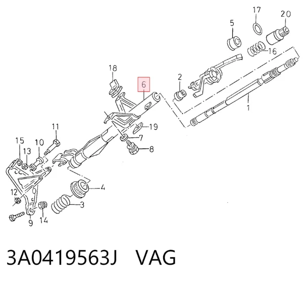 Рулевая колонка 3A0419563J VAG