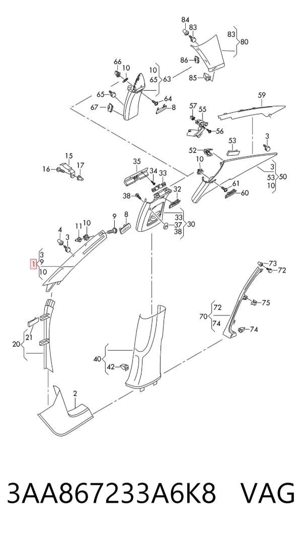 Лобовое стекло 3AA867233A6K8 VAG