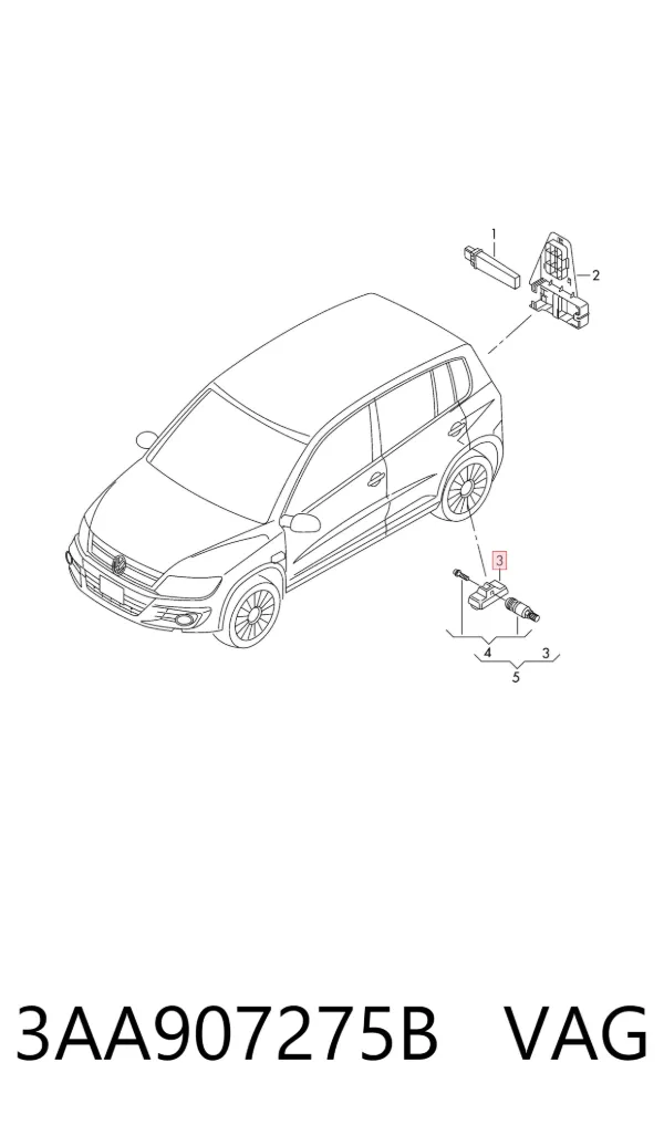 Датчик давления в шинах 3AA907275B VAG