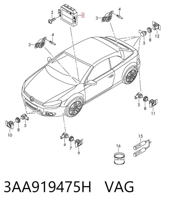 Модуль управления парктроником 3AA919475H VAG