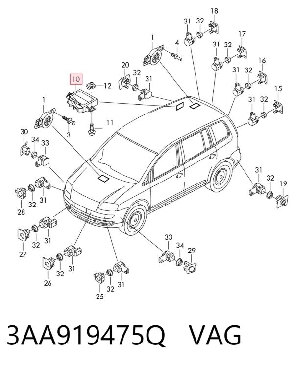 Модуль управления парктроником 3AA919475Q VAG