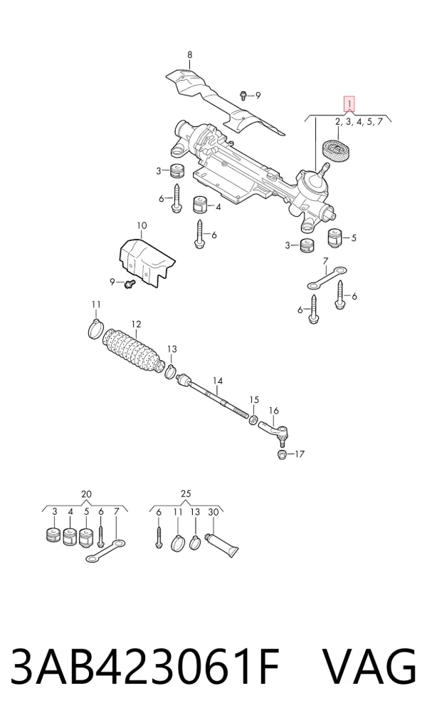 Рулевая рейка 3AB423061F VAG