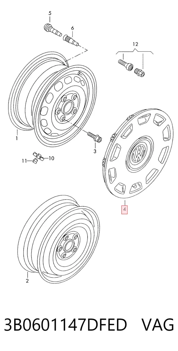 Колпаки 3B0601147DFED VAG