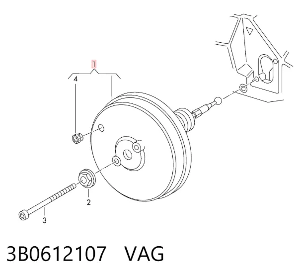 Усилитель тормозов 3B0612107 VAG