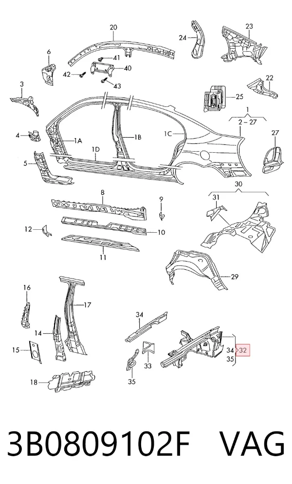  3B0809102F VAG