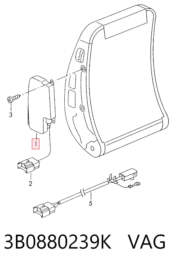 Подушка безопасности (AIRBAG) спинки сиденья левого 3B0880239K VAG