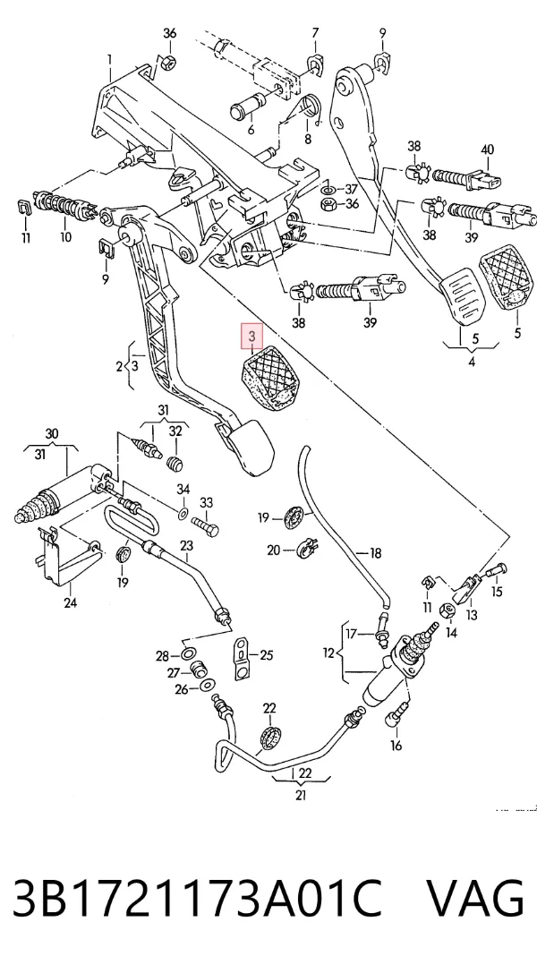 Накладка педали сцепления 3B1721173A01C VAG